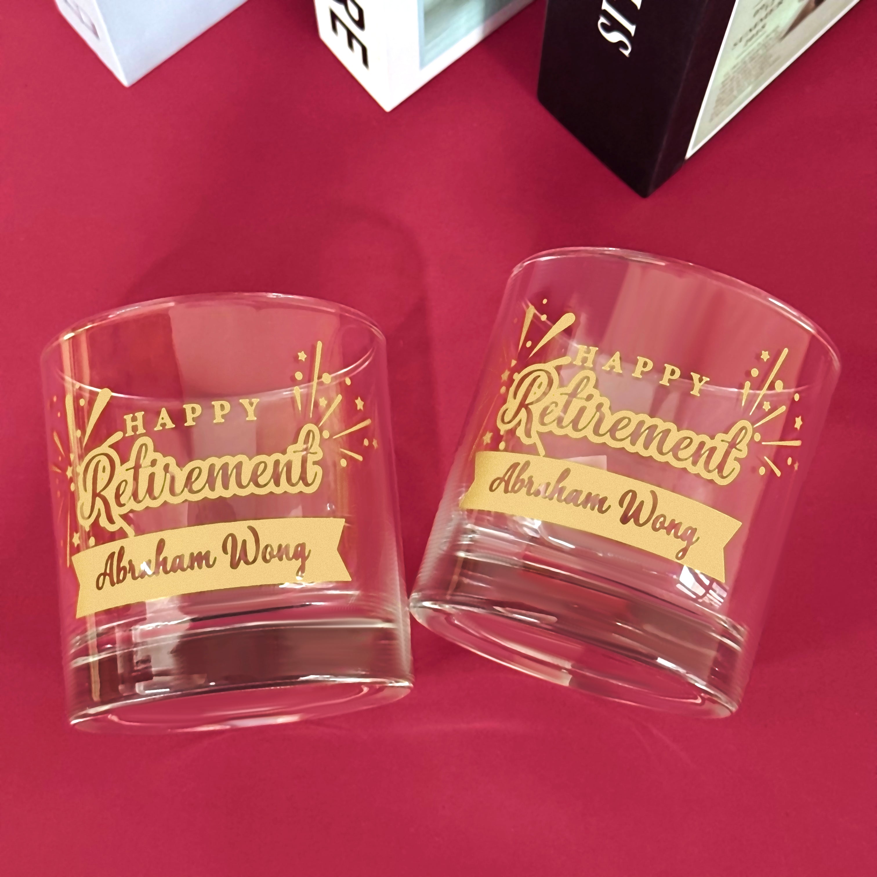 Jack Daniel’s Old No.7 人像雕刻 訂製榮休禮盒 威士忌獎座文字客製化 商務禮物公司退休員工禮盒 高端威士忌酒禮盒送禮 公司年會年終創意禮物Bottega Whisky Glasses Gift Set with Engraving DY04-284 - Design Your Own Wine