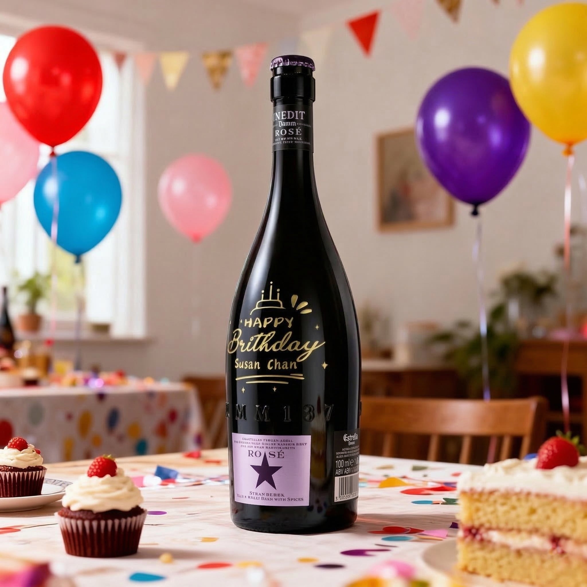 客製化生日禮物 訂製文字雕刻啤酒 創意禮物送朋友送伴侶 可批量訂製 | ESTRELLA INEDIT DAMM ROSE STRAWBERRY BEER - Design Your Own Wine