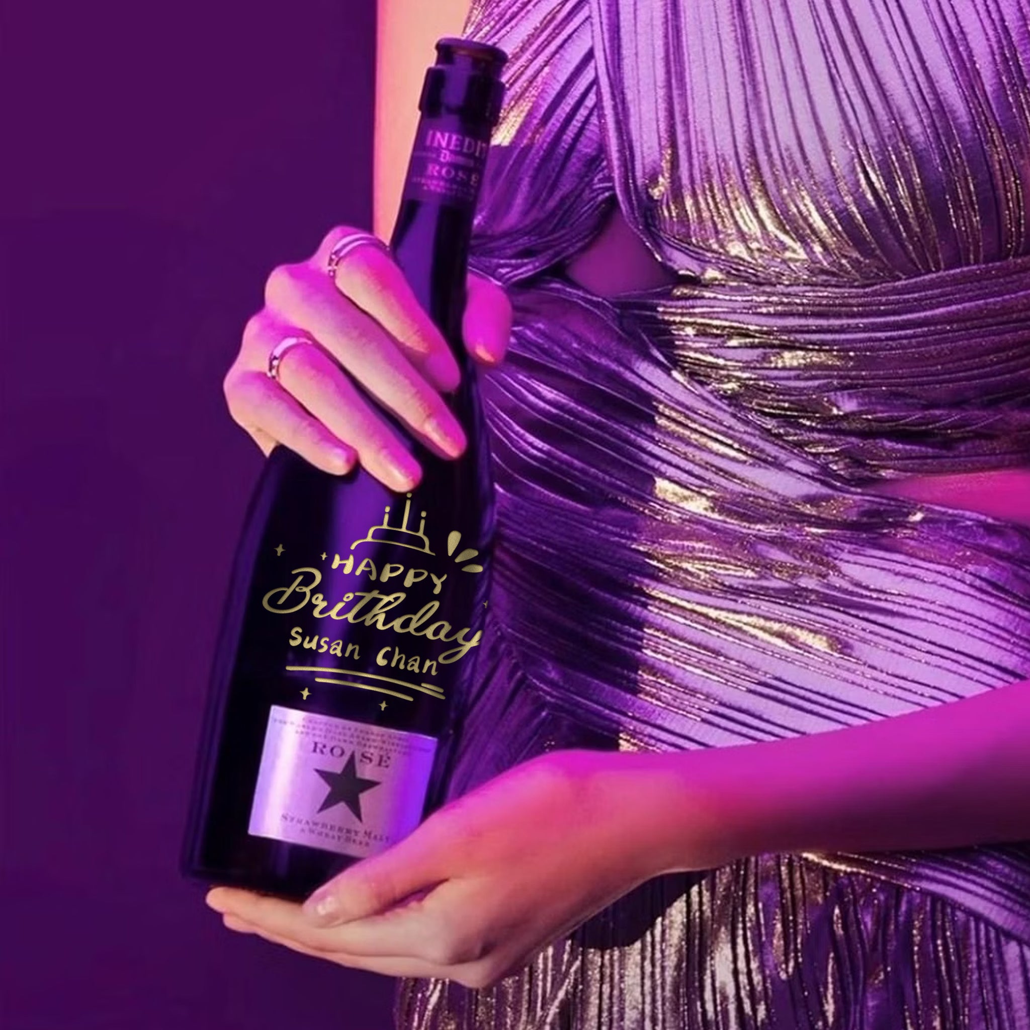 客製化生日禮物 訂製文字雕刻啤酒 創意禮物送朋友送伴侶 可批量訂製 | ESTRELLA INEDIT DAMM ROSE STRAWBERRY BEER - Design Your Own Wine