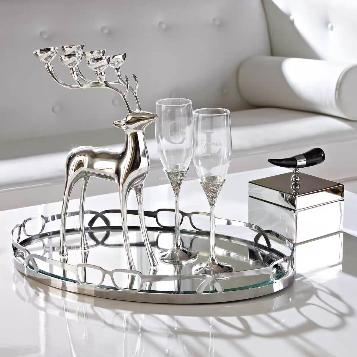 【Metal Base Wine Glasses】刻字禮物（客製化）刻字香檳對杯 情侶禮物 結婚禮物 - Design Your Own Wine