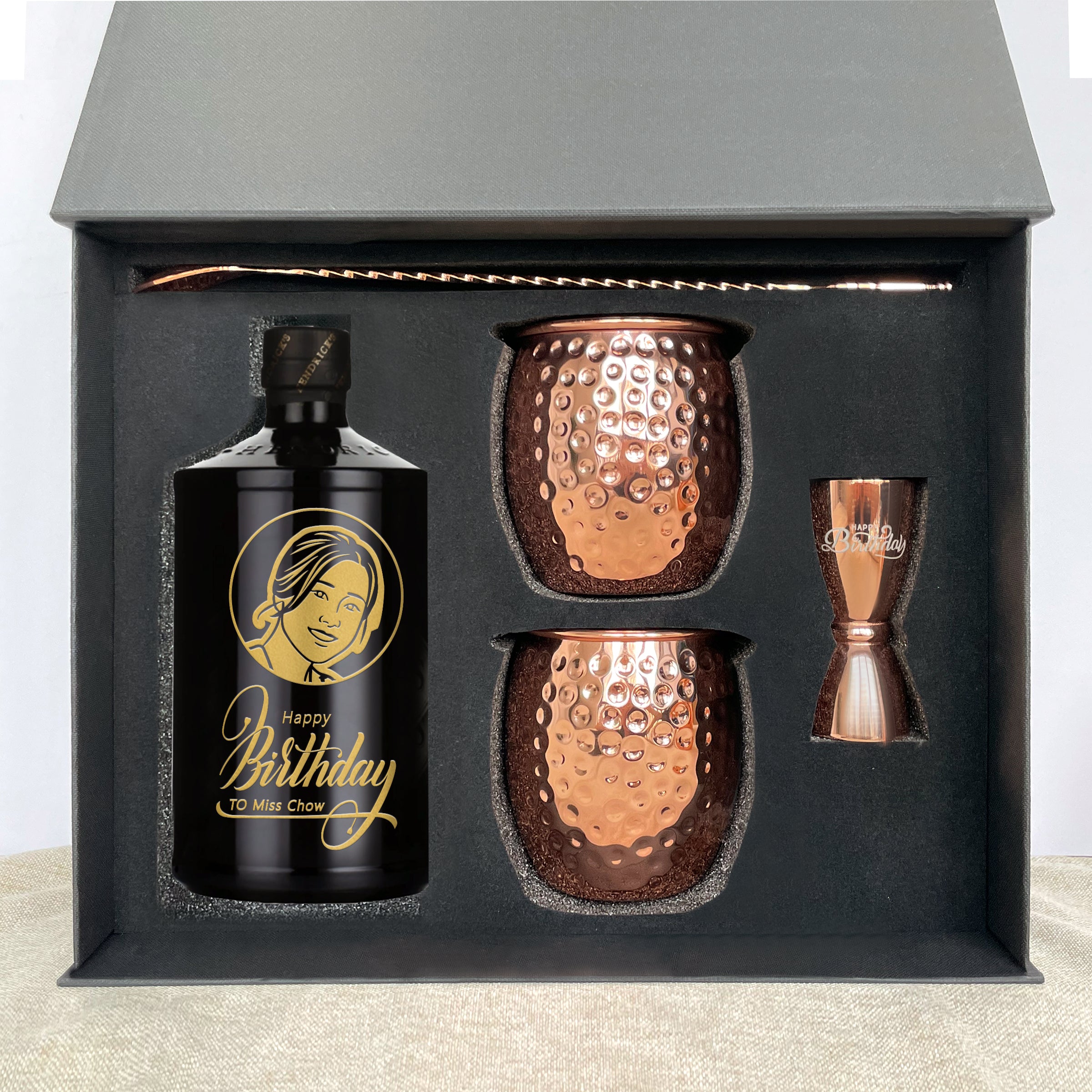 生日禮物 伏特加調酒訂製禮盒 酒瓶文字雕刻 Birthday Gift 雞尾酒調酒套裝 情侶送男友送禮必備禮物 Vodka Bartending Set DY02-86 - Design Your Own Wine