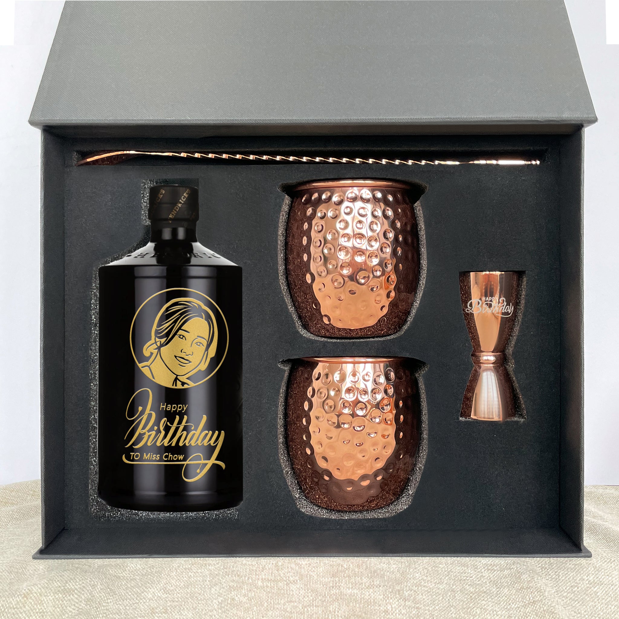 生日禮物 伏特加調酒訂製禮盒 酒瓶文字雕刻 Birthday Gift 雞尾酒調酒套裝 情侶送男友送禮必備禮物 Vodka Bartending Set DY02-86 - Design Your Own Wine