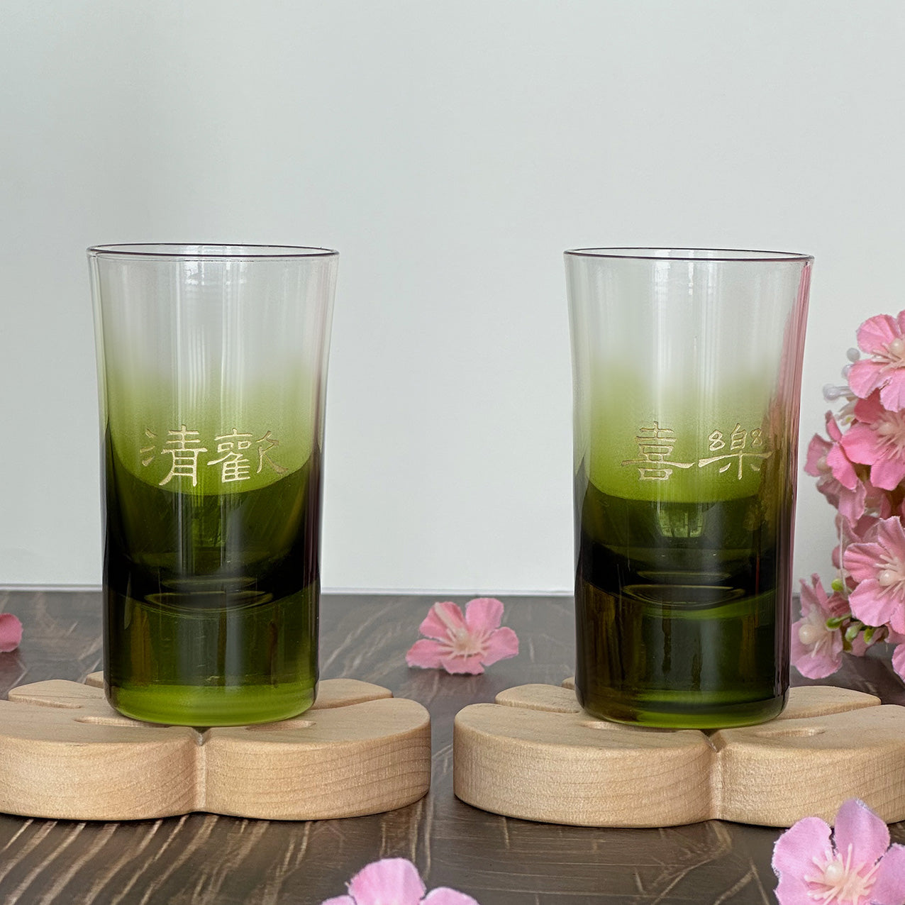 日式CHOYA青梅酒禮盒 日本櫻花節酒杯訂製 清酒杯文字雕刻 浪漫情侶禮物 送女友生日禮物 禮物套裝Japanese Plum Wine Set-DY02-90 - Design Your Own Wine