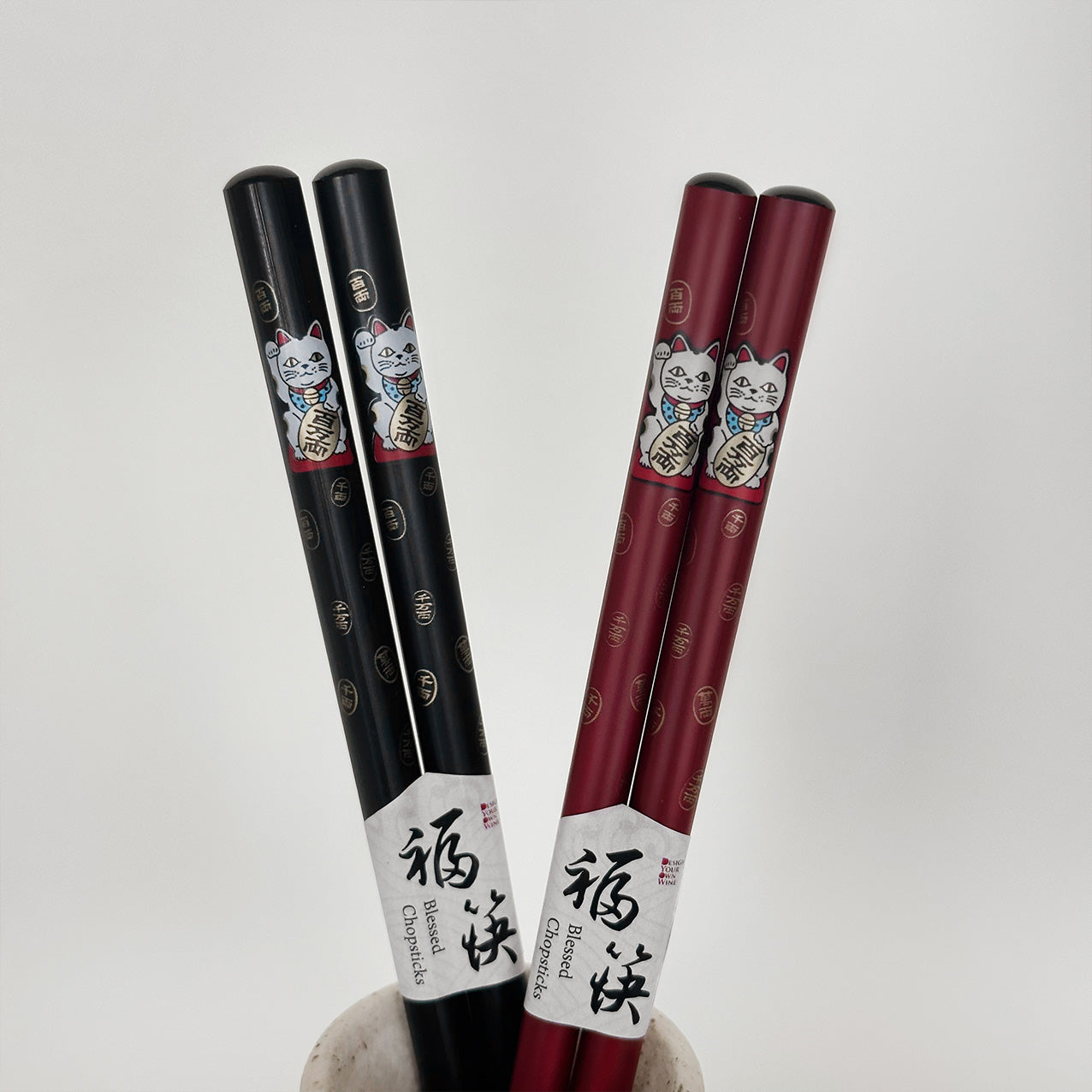 日式筷子禮盒 福氣貓筷子托 好運餐具套裝 新婚新家入宅禮物  送家人閨蜜客戶禮物推薦Lucky Cat-Japanese Chopsticks Set-DY02-89 - Design Your Own Wine