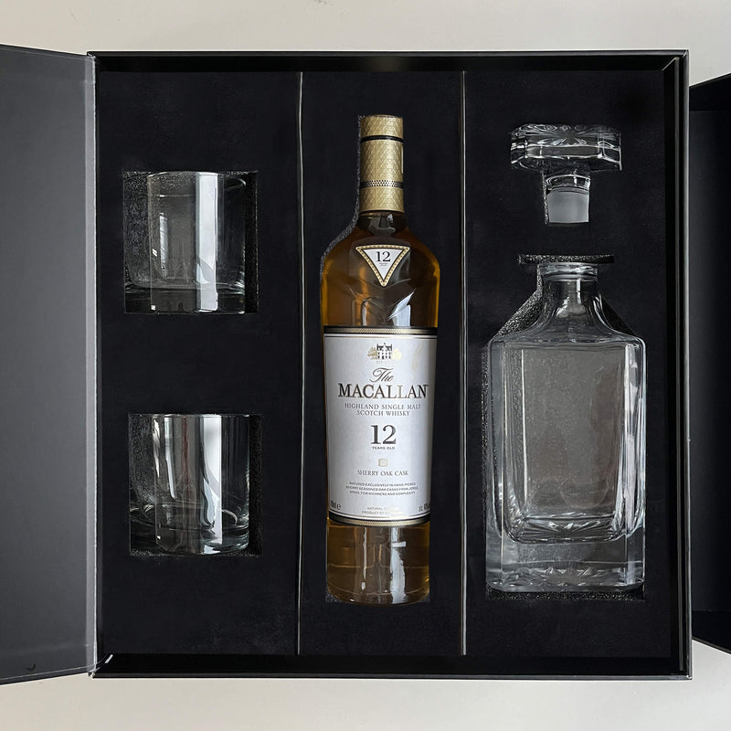Macallan Sherry Oak 12 Gift Set |麥卡倫雪莉桶12年&醒酒器套裝（人像雕刻）客製化禮物 - Design Your Own Wine