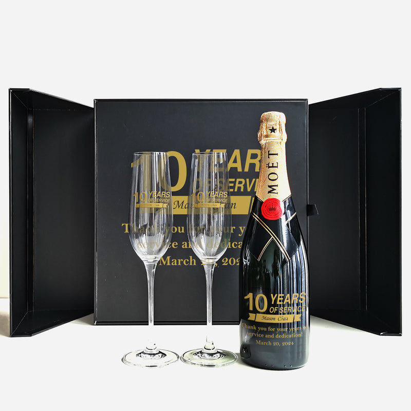 corporate gifts|Moët & Chandon Impérial & Champagne Glasses Gift Set - Design Your Own Wine