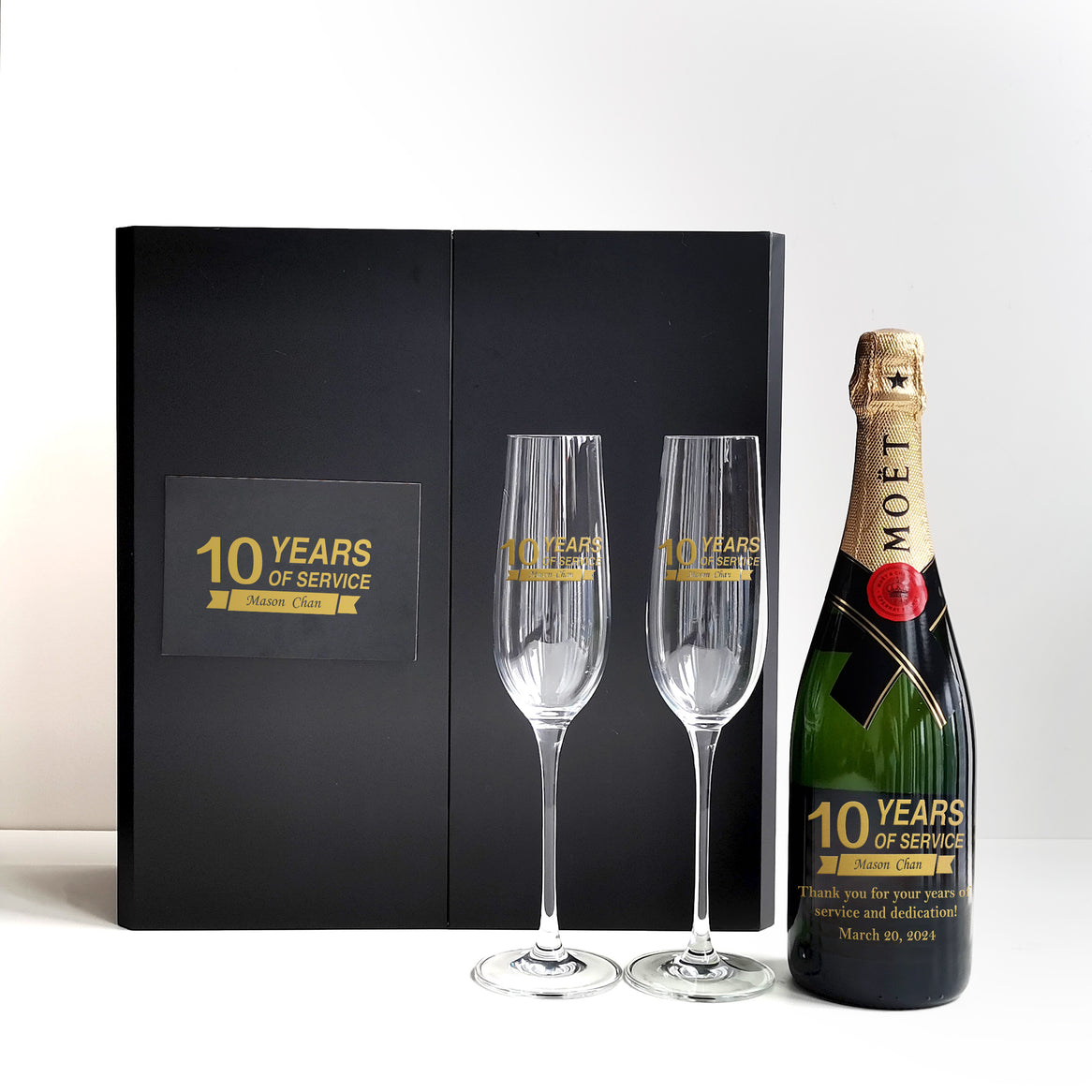 corporate gifts|Moët & Chandon Impérial & Champagne Glasses Gift Set - Design Your Own Wine