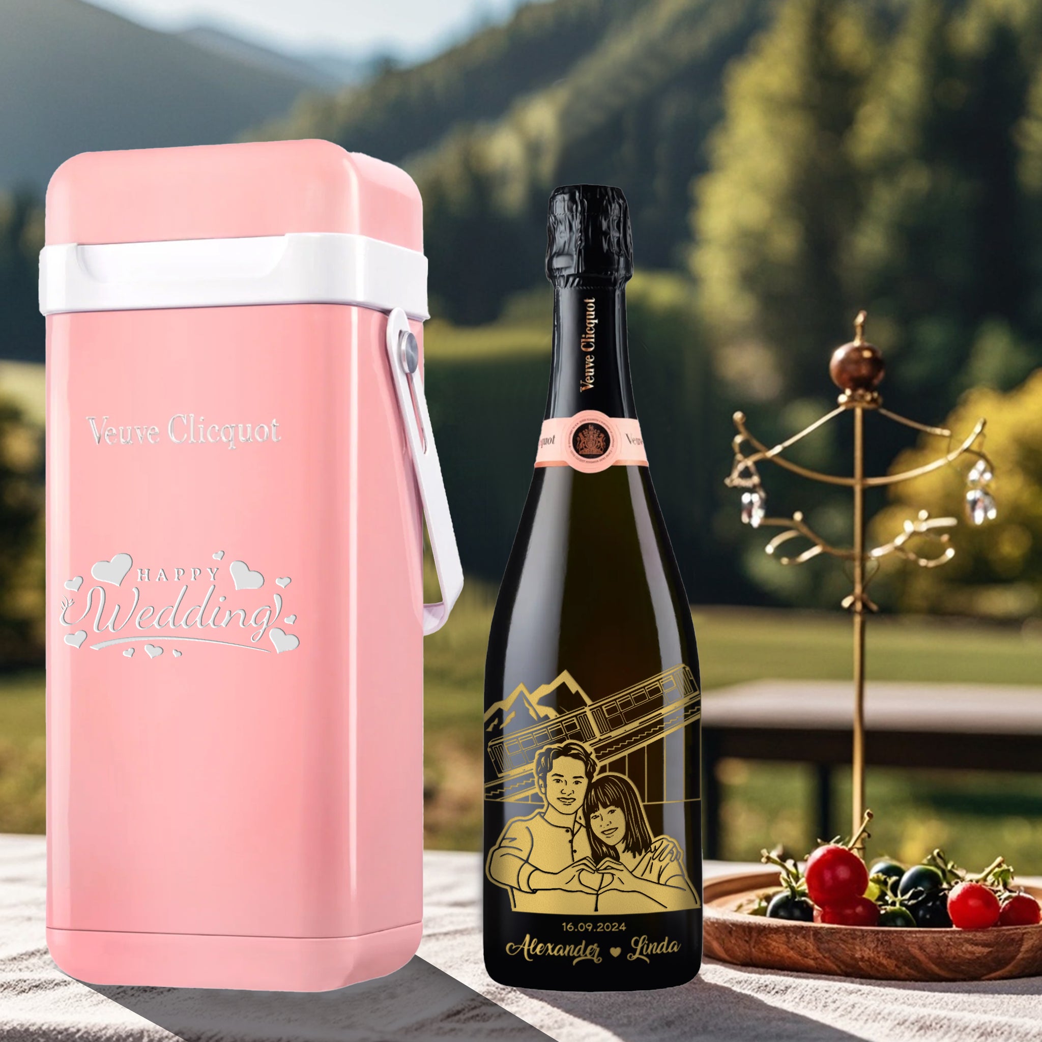 Veuve Clicquot Brut Rosé with Engraving |凱歌玫瑰香檳（含人像雕刻） 原裝禮盒 - Design Your Own Wine