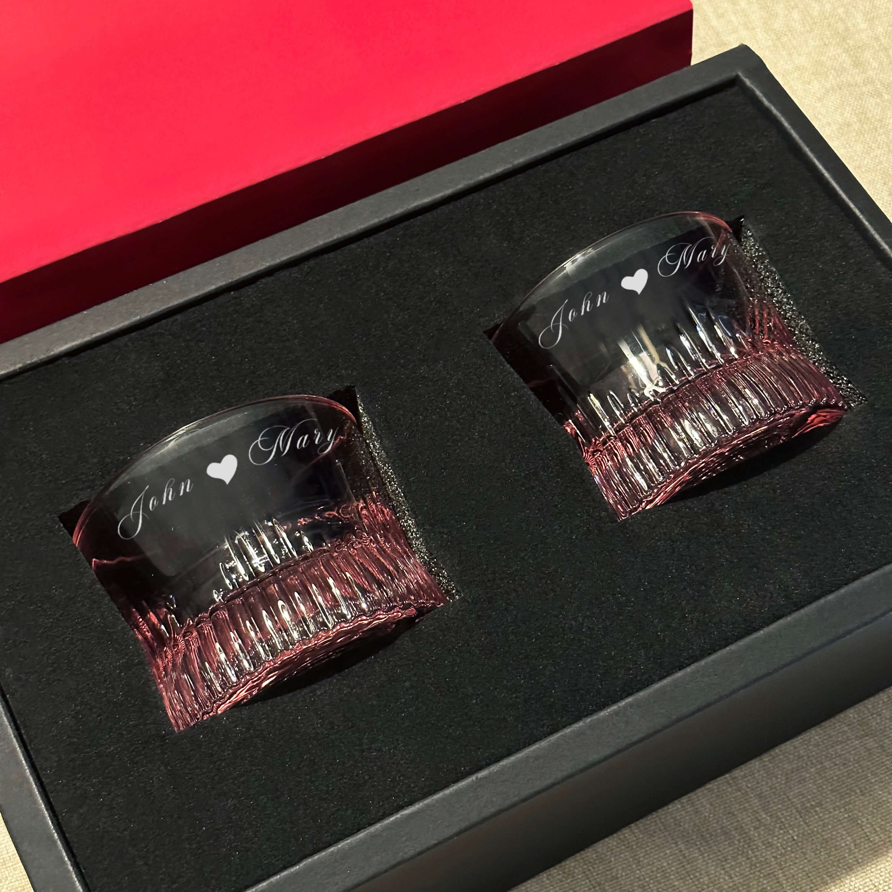 粉色威士忌杯 女士小眾設計款禮盒 創意刻字 生日週年禮物 送禮水杯洋酒杯Whiskey Glass Pink-DY01-369 - Design Your Own Wine