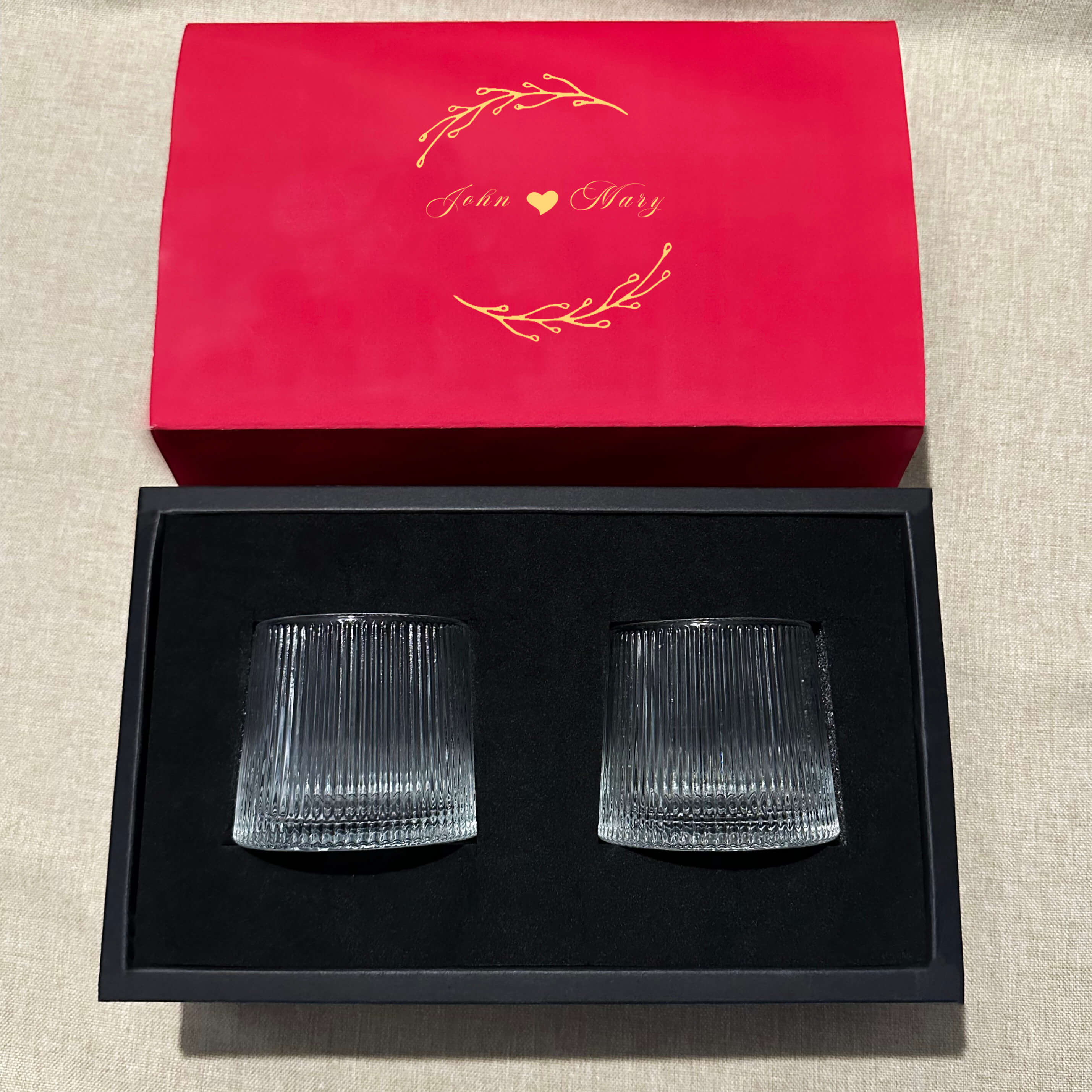 豎紋旋轉威士忌杯  小眾聖經雕刻設計威士忌對杯 創意客製化禮物Whiskey Glass-DY01-372 - Design Your Own Wine