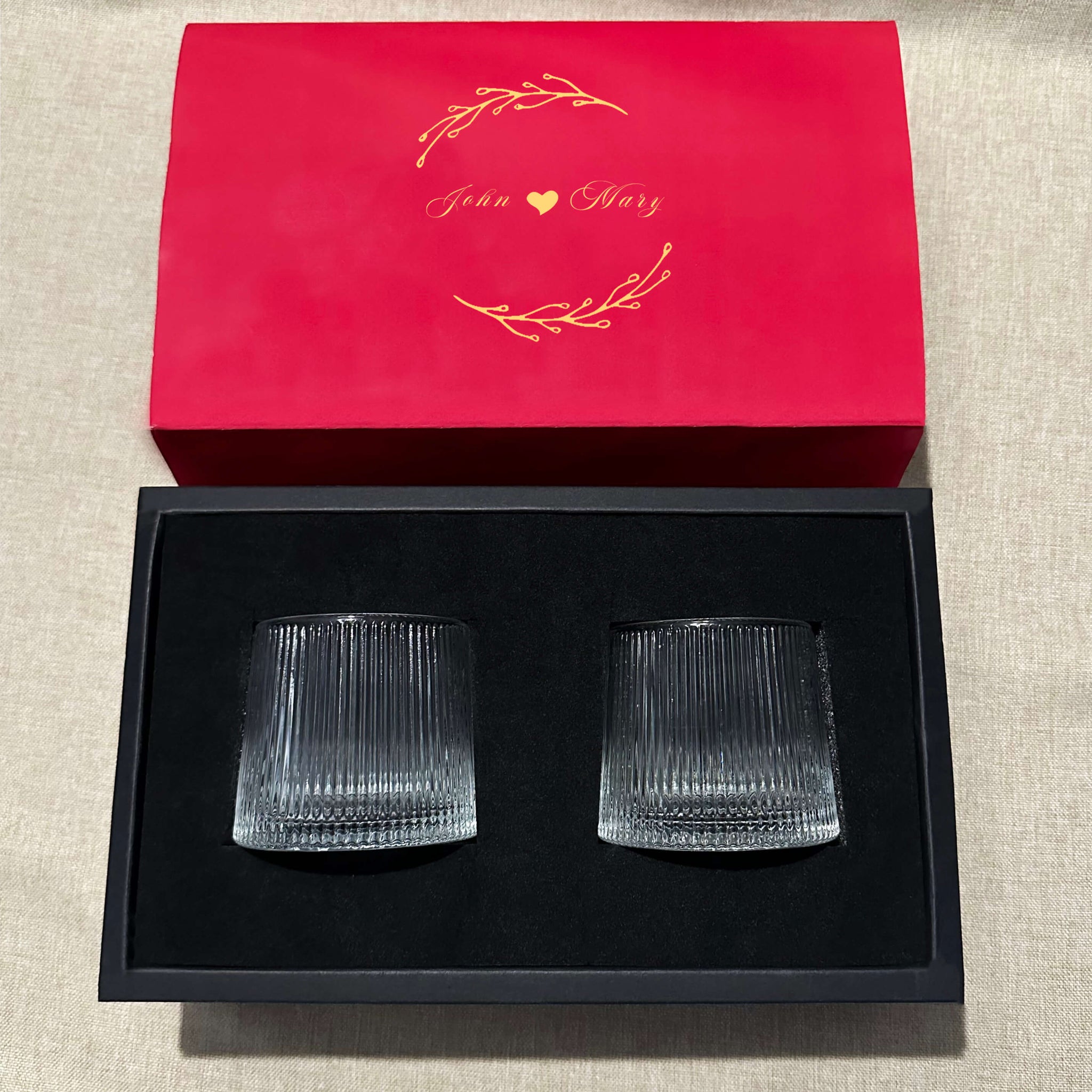 豎紋旋轉威士忌杯  小眾聖經雕刻設計威士忌對杯 創意客製化禮物Whiskey Glass-DY01-372 - Design Your Own Wine