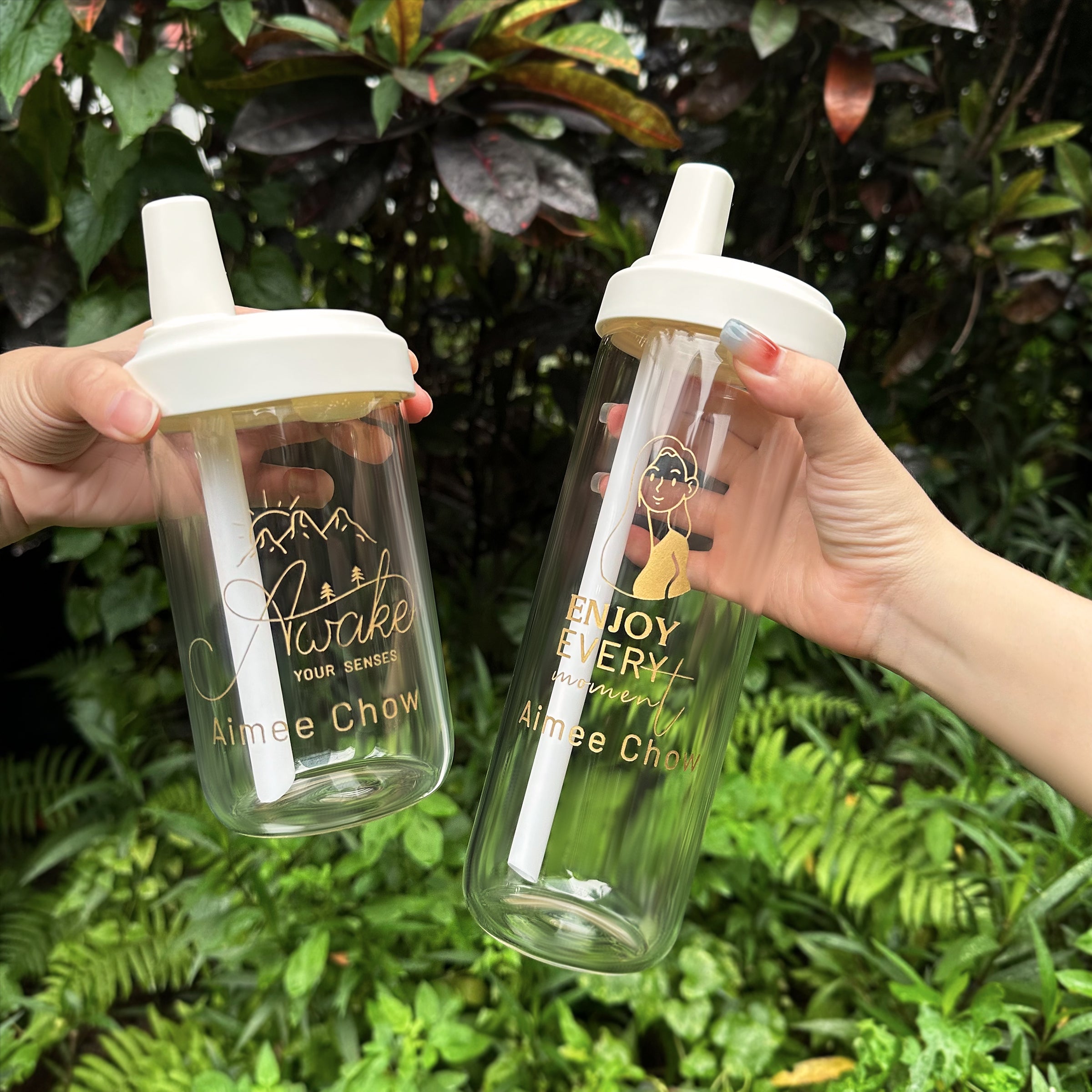 珍珠奶茶杯 訂製姓名 客製化人像吸管水杯 大象杯 手搖飲 大容量 便攜出行背帶 生日禮物 送女生朋友Boyfriend girlfriend sippy cup gift-DY01-389 - Design Your Own Wine