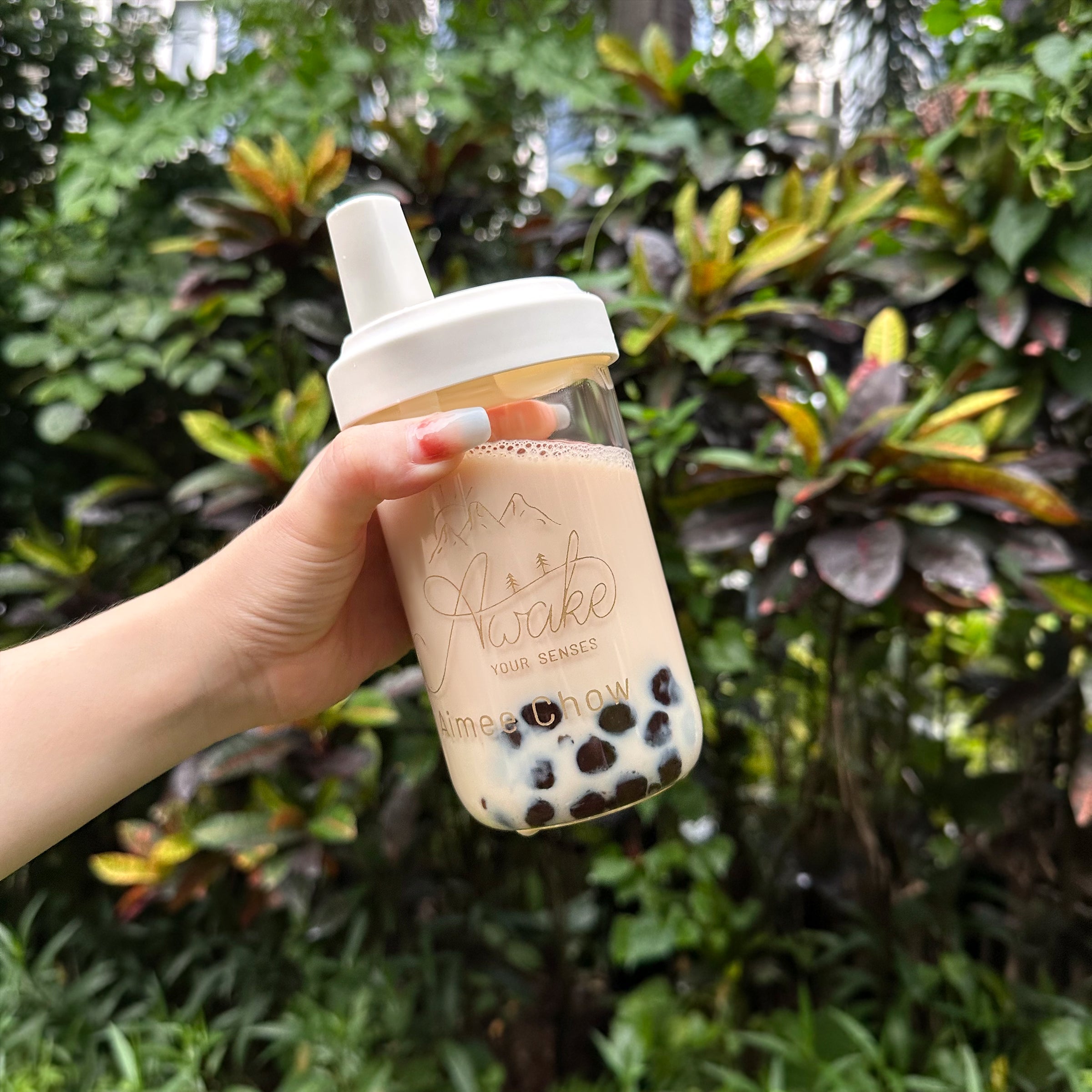 珍珠奶茶杯 訂製姓名 客製化人像吸管水杯 大象杯 手搖飲 大容量 便攜出行背帶 生日禮物 送女生朋友Boyfriend girlfriend sippy cup gift-DY01-389 - Design Your Own Wine