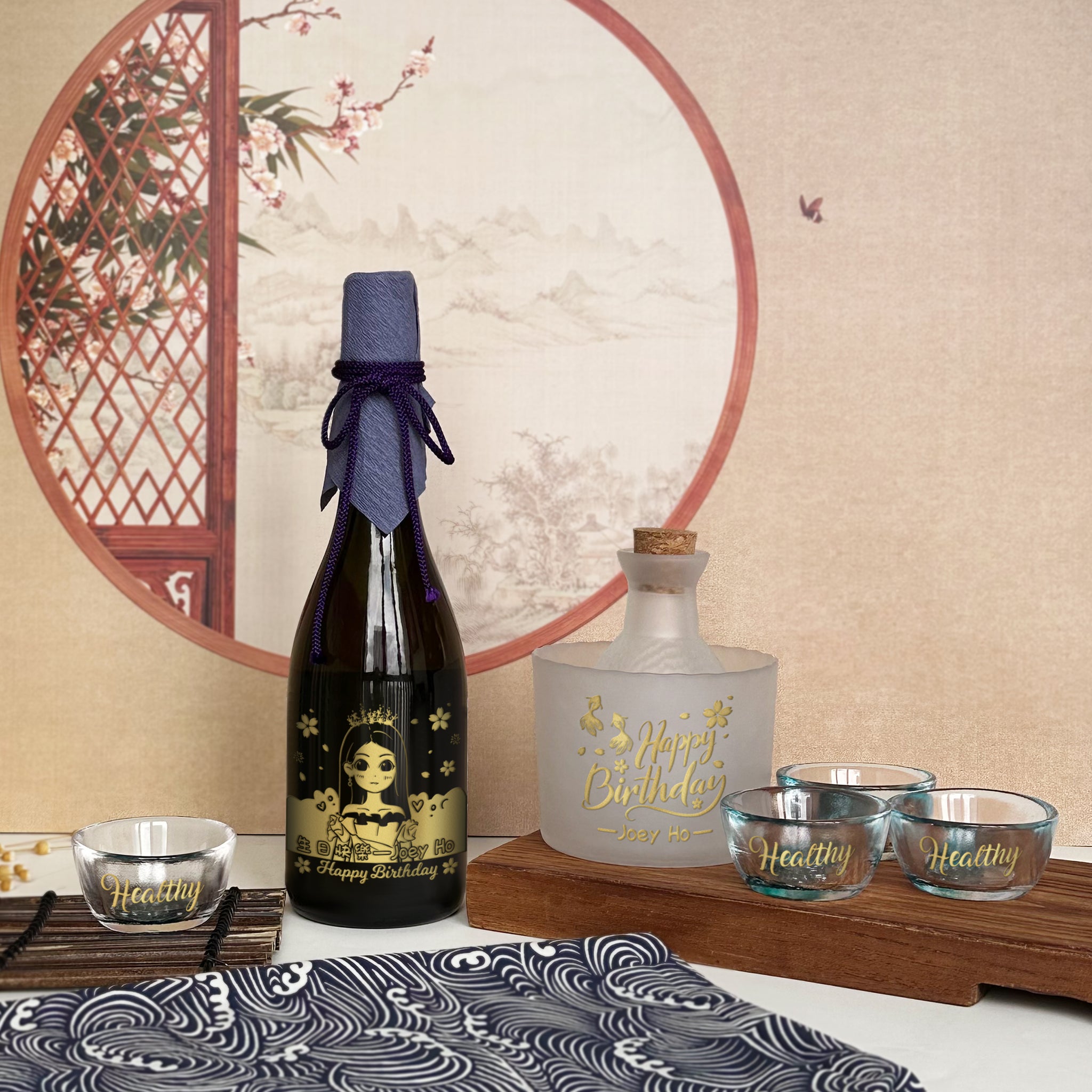 DASSAI 獺祭|訂製23 純米大吟釀 二割三分日本清酒 人像雕刻 日式酒杯禮盒 商務送禮清酒套裝dassai 23 set-DY02-95 - Design Your Own Wine