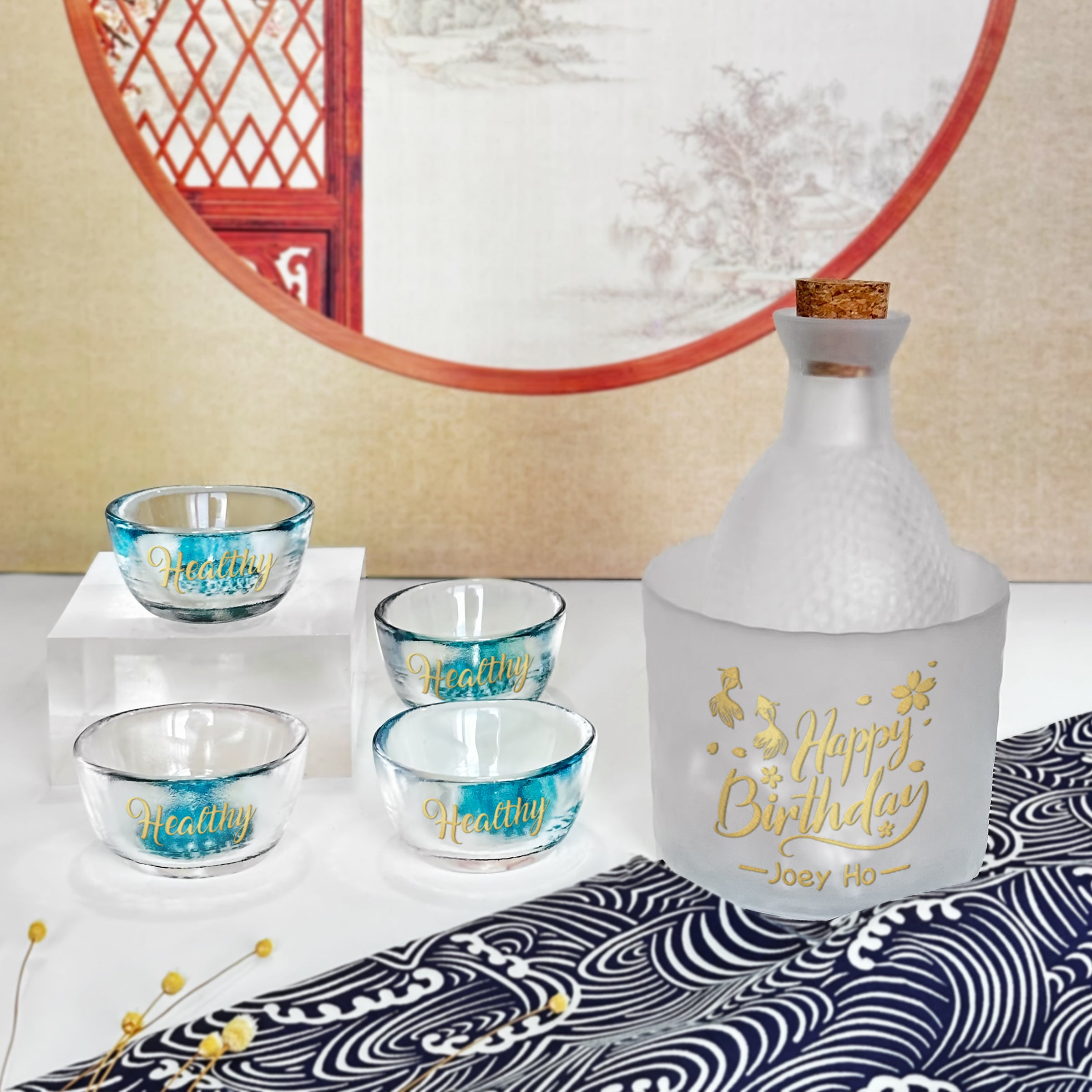 DASSAI 獺祭|訂製23 純米大吟釀 二割三分日本清酒 人像雕刻 日式酒杯禮盒 商務送禮清酒套裝dassai 23 set-DY02-95 - Design Your Own Wine
