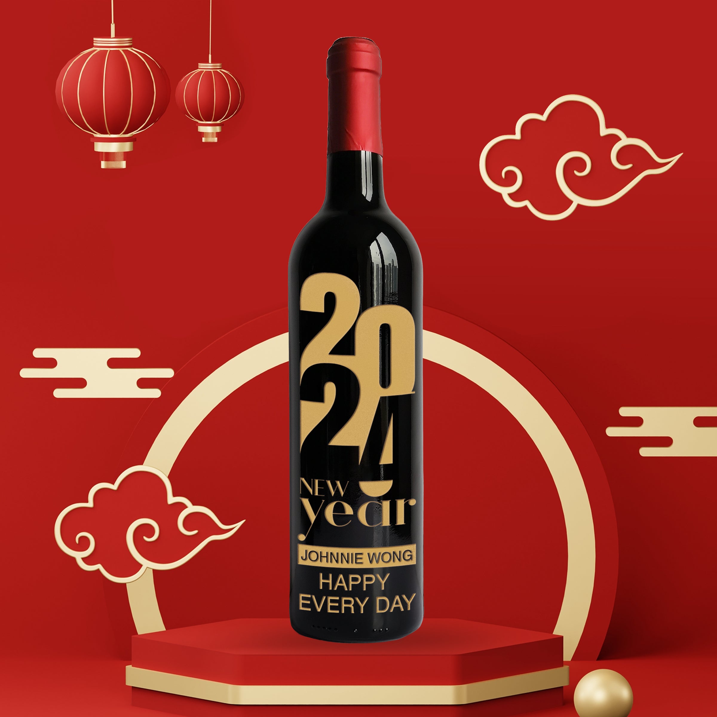 2024 CNY Gifts|客製化紅酒雕刻禮物（新年禮物）送客戶 送上司 送朋友 - Design Your Own Wine