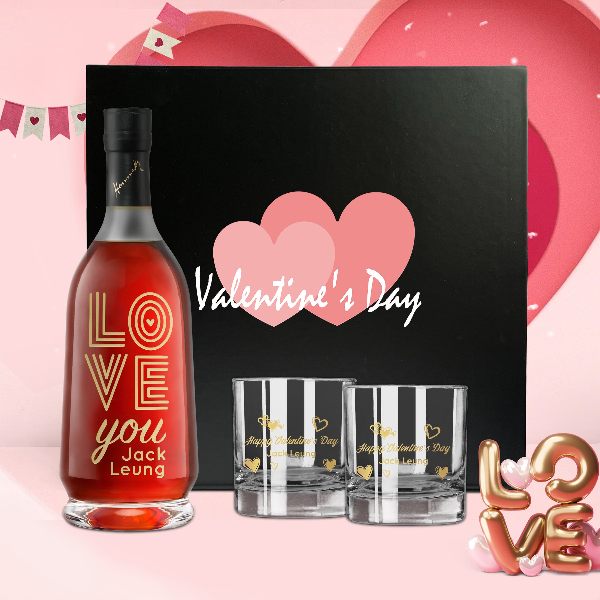 【Romantic Valentine's day】雕刻Hennessy V.S.O.P  情人節禮物 送男友（客製化禮物） - Design Your Own Wine