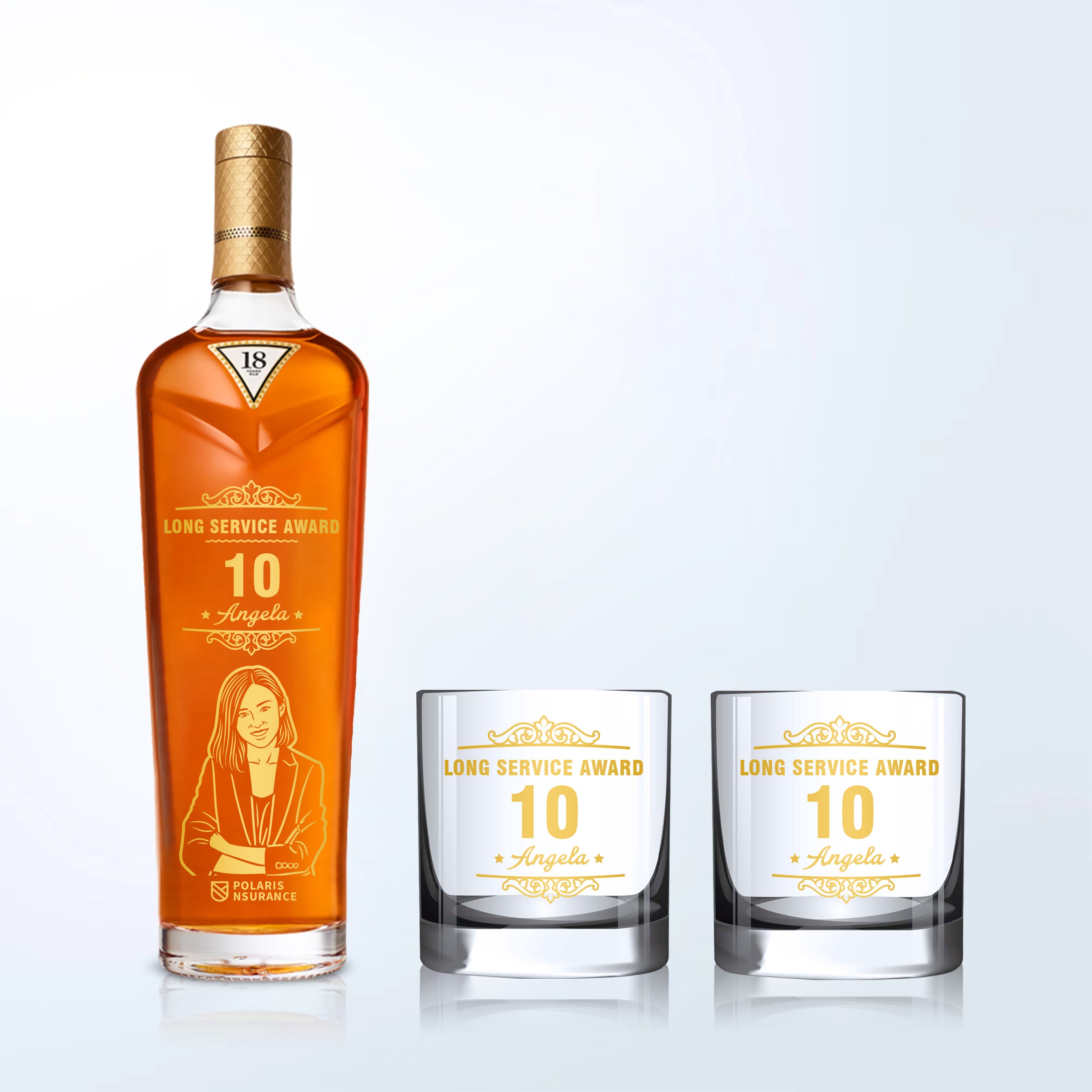 企業高端禮品 定制麥卡倫雪莉桶18年威士忌Macallan Sherry Oak 18 2021& Bottega Whisky Glasses Gift Set with Engraving - Design Your Own Wine