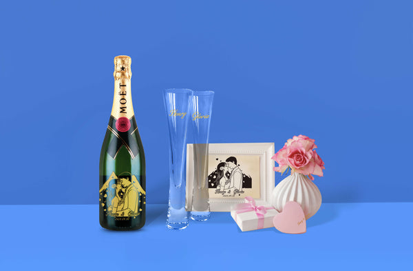 單支雙杯|Moet & Chandon X Lsa Champagne Glasses 結婚禮物情侶禮物（人像雕刻） - Design Your Own Wine