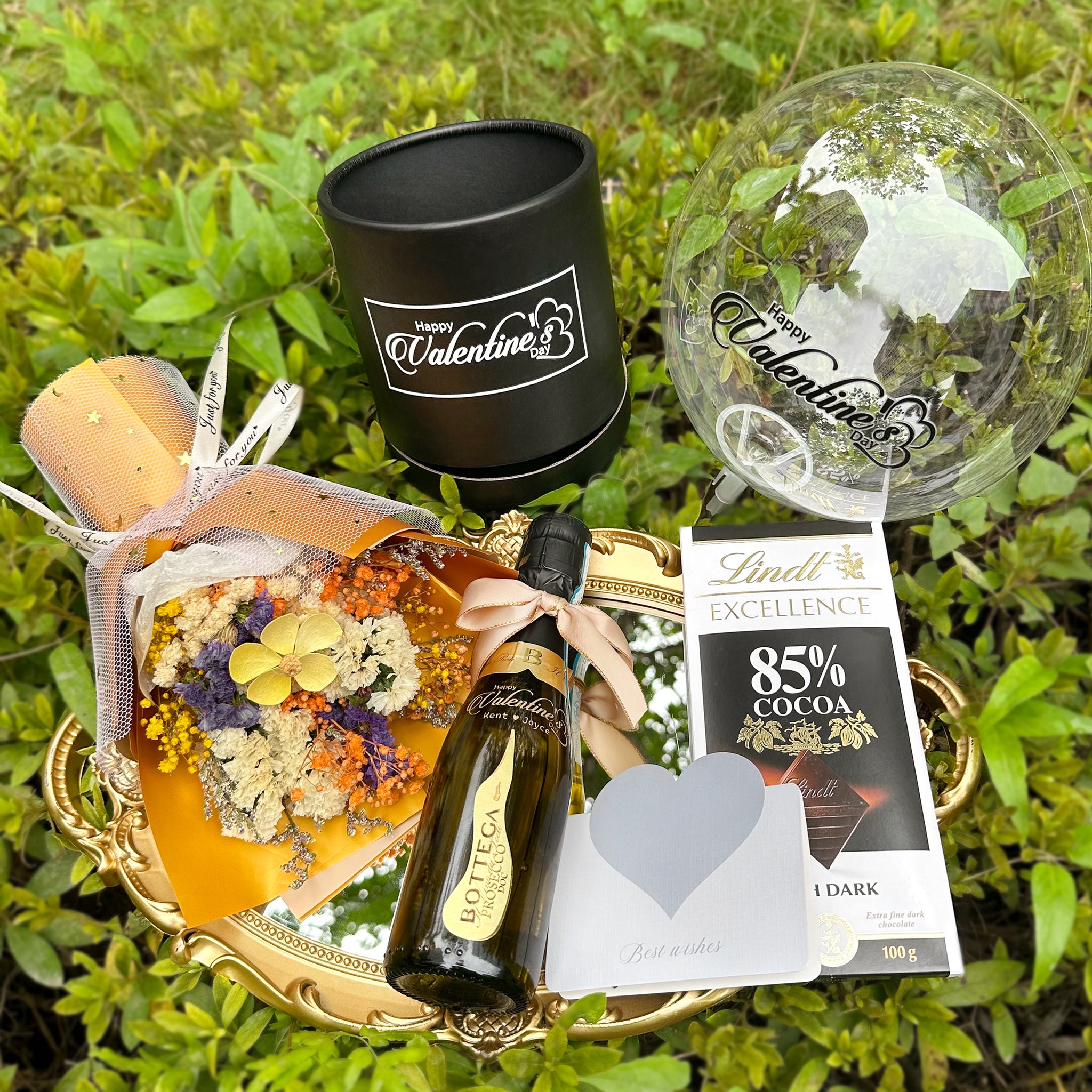 Mini Bottega波特嘉氣泡酒 名字訂製 刻字禮物 情人節情侶送男友禮物 週年紀念日生日精緻禮籃 Valentine Set-DY01-374 - Design Your Own Wine