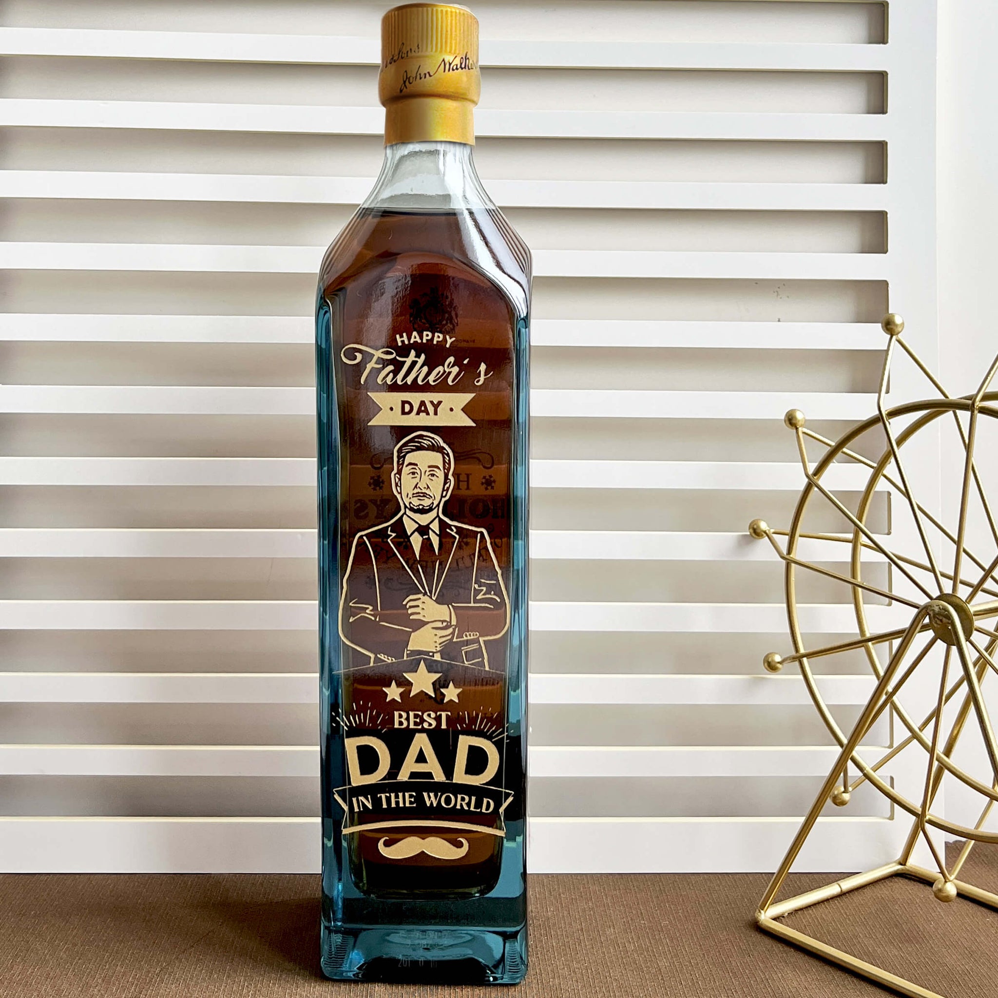 【父親節推介】Johnnie Walker Blue Label 尊尼獲加藍標 （人像雕刻）父親節賀禮 客製化禮物 - Design Your Own Wine