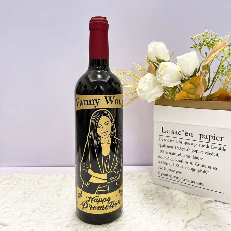 榮升禮物|St Louie 紅酒單支雙杯套裝 慶祝禮物（人像雕刻）客製化禮物 - Design Your Own Wine