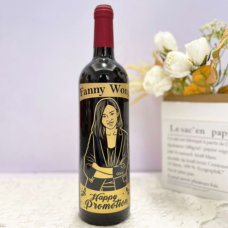 榮升禮物|St Louie 紅酒單支雙杯套裝 慶祝禮物（人像雕刻）客製化禮物 - Design Your Own Wine