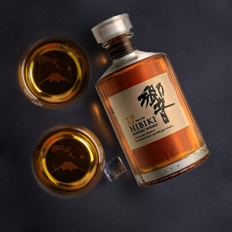 富士山威士忌對杯 | Fuji Moutain Whisky Pair Glasses | 杯底人手手工雕刻 - Design Your Own Wine
