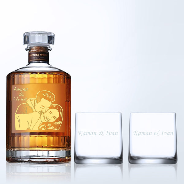 Hibiki 17 Years Old & Bottega Whisky Glasses Gift Set with Engraving |嚮17威士忌&Bottega威士忌杯套裝(含文字人像雕刻) - Design Your Own Wine