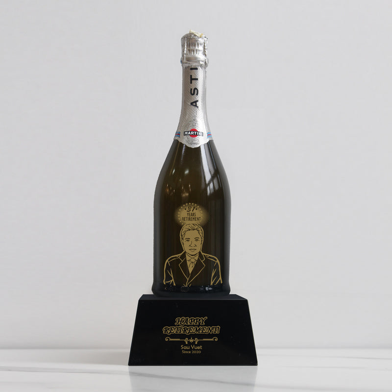 人像雕刻香檳獎座 | 榮休 | Portrait Retirement Trophy | Hong Kong Corporate Gift - Design Your Own Wine