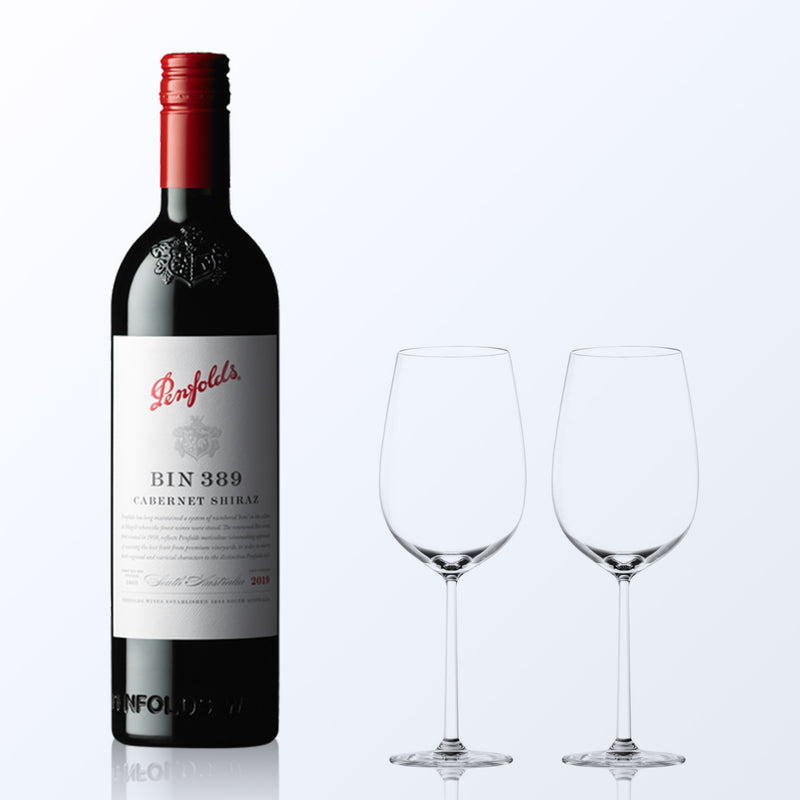 Penfolds BIN 389 Cabernet Shiraz 2019  & Bottega Wine Glasses Gift Set with Engraving |奔富紅酒套裝(含人像雕刻) - Design Your Own Wine