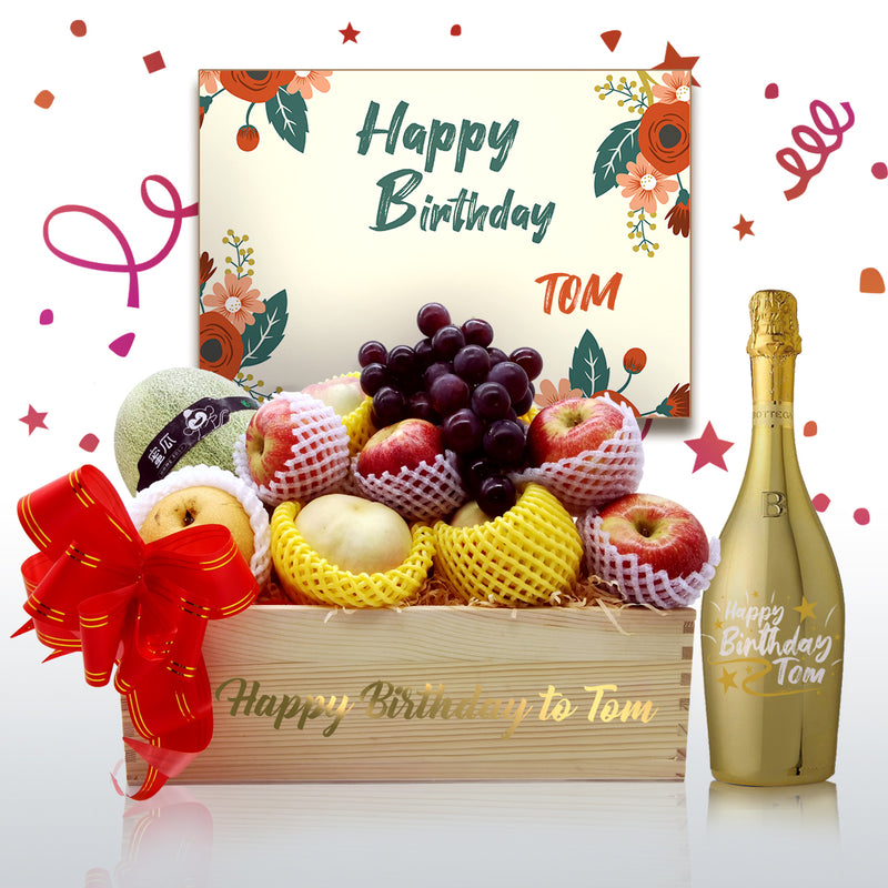 Happy Birthday! Premium Fruit Hamper - Design Your Own Wine