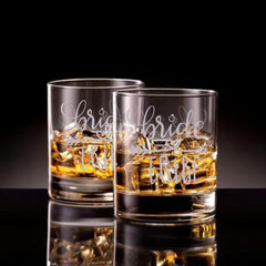 伴娘文字定制威士忌對杯 | Custom Dog Wording Whisky Glasses ( Pair) | Bride Tribe - Design Your Own Wine