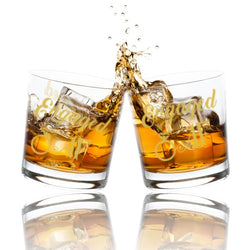 訂婚文字定制威士忌對杯 | Custom engaged Wording Whisky Glasses ( Pair) | engaged - Design Your Own Wine