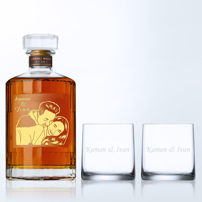 Hibiki 21 Years Old & Bottega Whisky Glasses Gift Set with Engraving |嚮21威士忌&Bottega威士忌杯套裝(含文字人像雕刻) - Design Your Own Wine