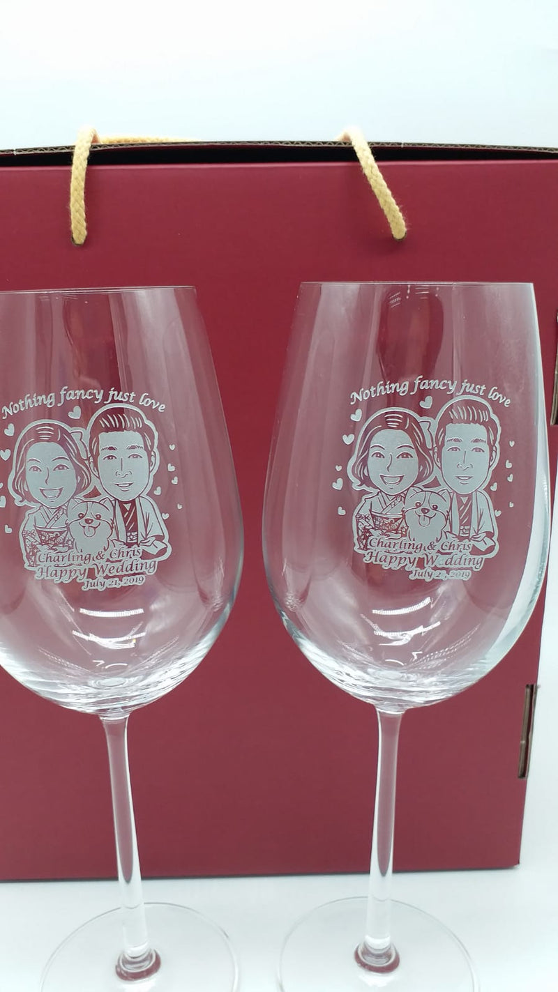 Personalize Crystal Red Wine Bordeaux Glasses (Pair) - Design Your Own Wine
