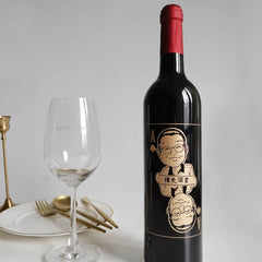 Portrait|人像系列—定制趣味撲克人像紅酒套裝（雕刻） - Design Your Own Wine