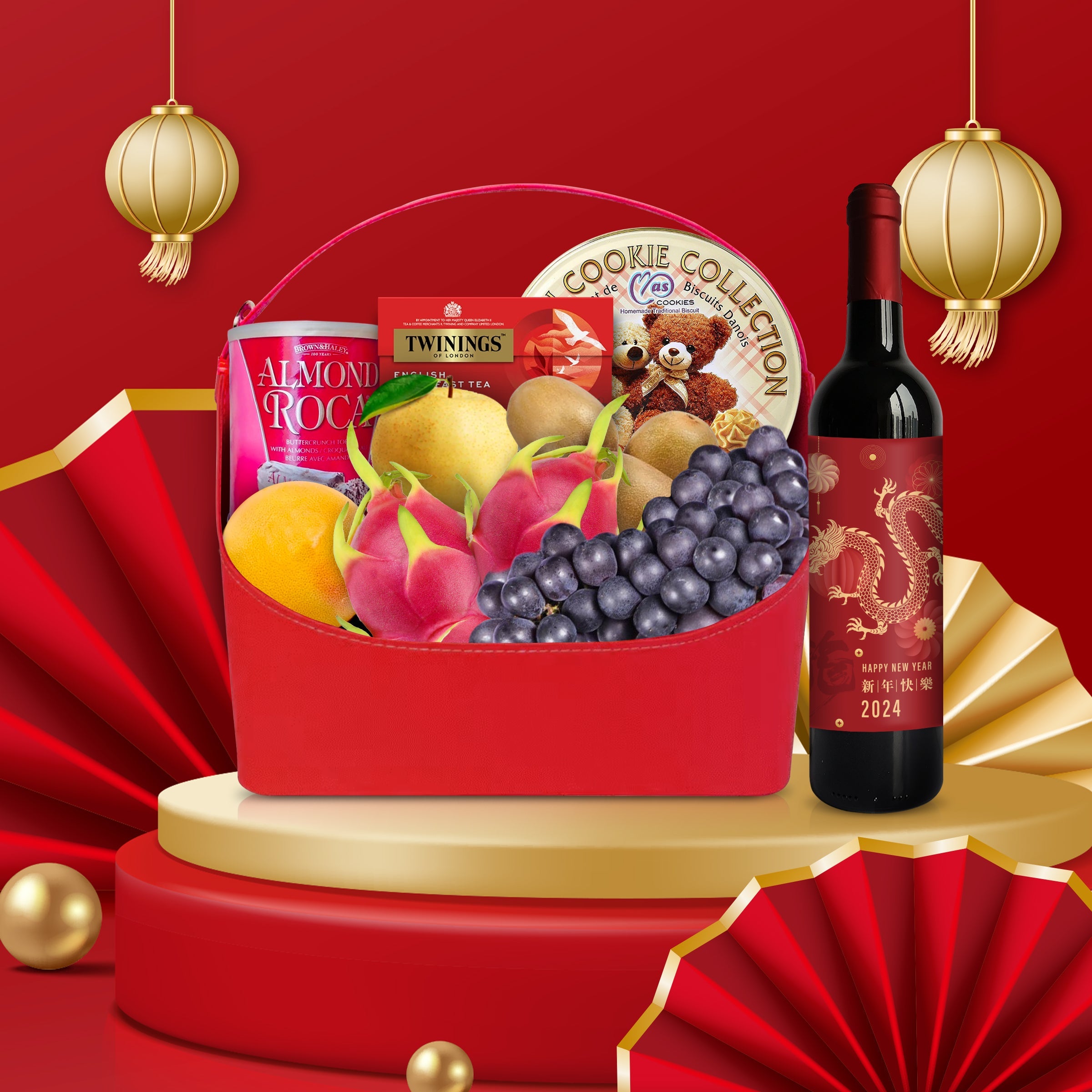 新年商務禮籃|Customized Fruit&Food Hampers - Design Your Own Wine