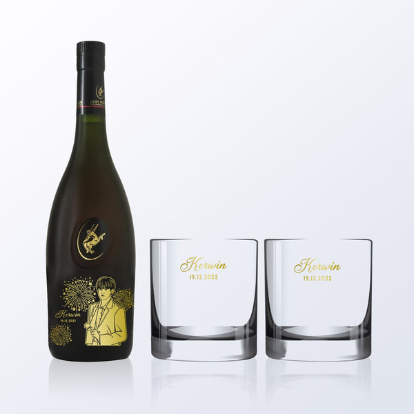 Remy Martin|訂製雕刻Remy Martin V.S.O.P. 300cl單支雙杯客製化禮物（人像雕刻） - Design Your Own Wine