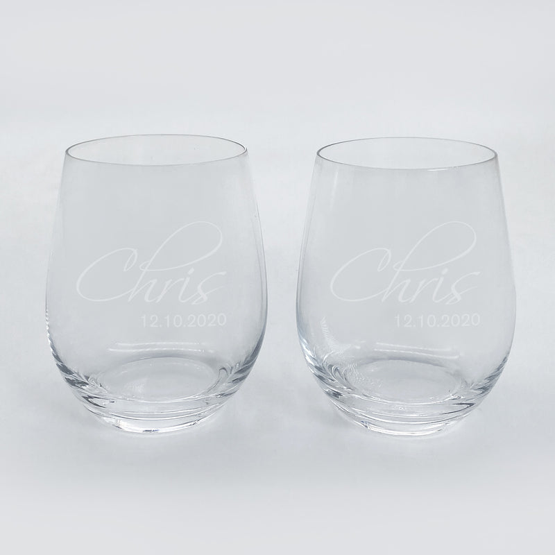 名字定制威士忌對杯 | name Custom engraving Whisky Glasses ( Pair) - Design Your Own Wine