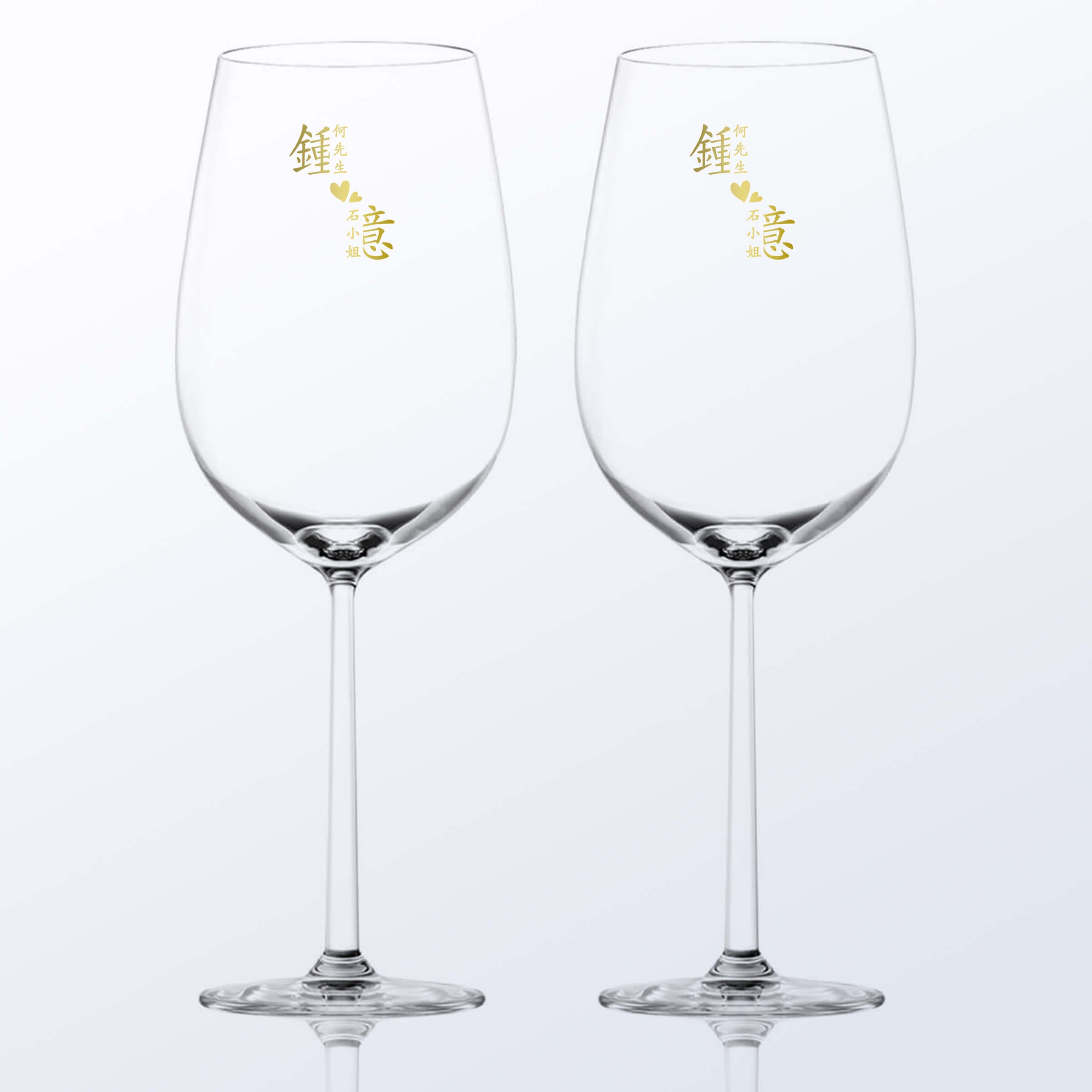 Text Art|定製情侶文字紅酒對杯（雕刻） - Design Your Own Wine