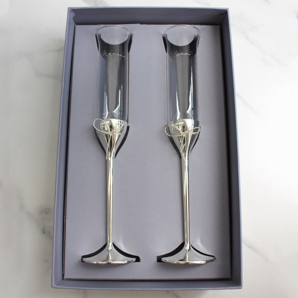 Vera Wang Love Knots Toasting Flute Pair - Design Your Own Wine