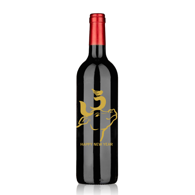 Personalize Engraving Chinese New Year French Red Wine | 農曆新年拜年雕刻紅酒套裝 - Design Your Own Wine