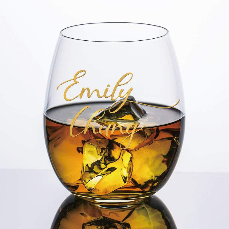 定制簽名杯威士忌對杯 | name Custom engraving Whisky Glasses ( Pair) - Design Your Own Wine