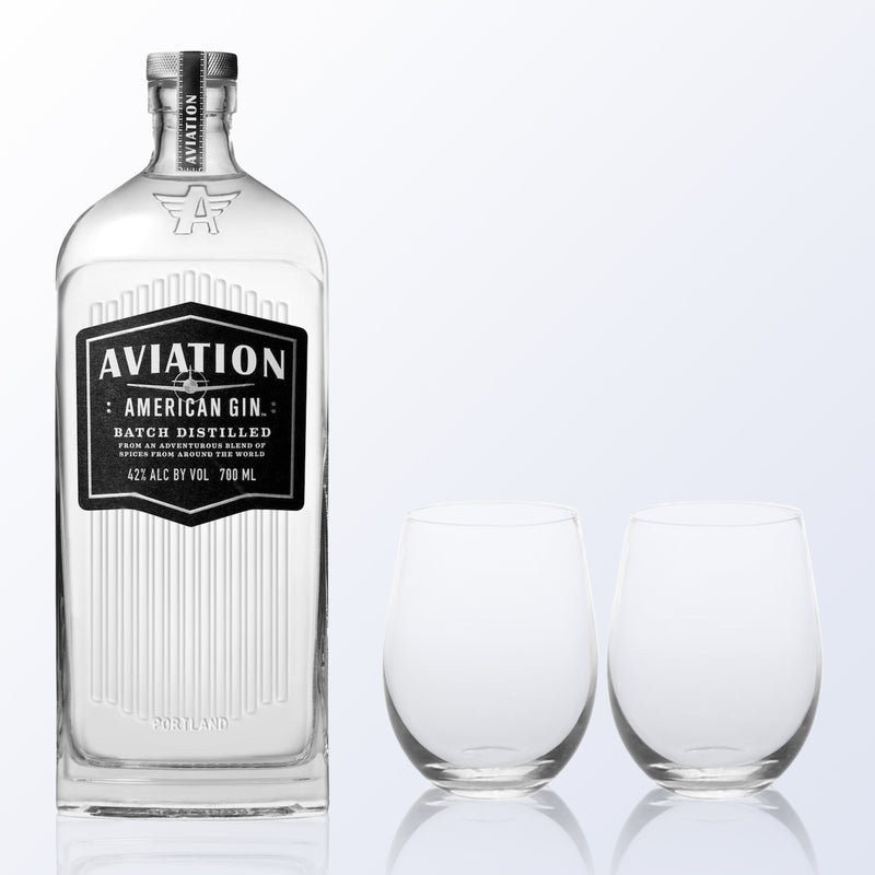 Aviation American Gin & Bottega Gin Glasses Gift Set with Engraving |Aviation American Gin套裝(含雕刻) - Design Your Own Wine