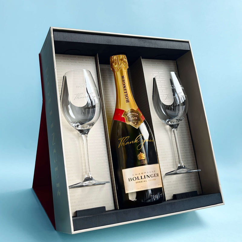 【原裝禮盒】Champagne Bollinger Gift Set文字主題 客製化禮物（手工雕刻禮物） - Design Your Own Wine