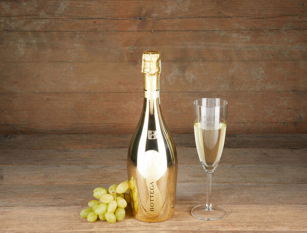 Bottega Prosecco-Gold & Bottega Champagne Glasses Gift Set with Name Engraving |波特嘉金色普羅賽克氣泡酒&Bottega香檳杯套裝(含名字雕刻） - Design Your Own Wine
