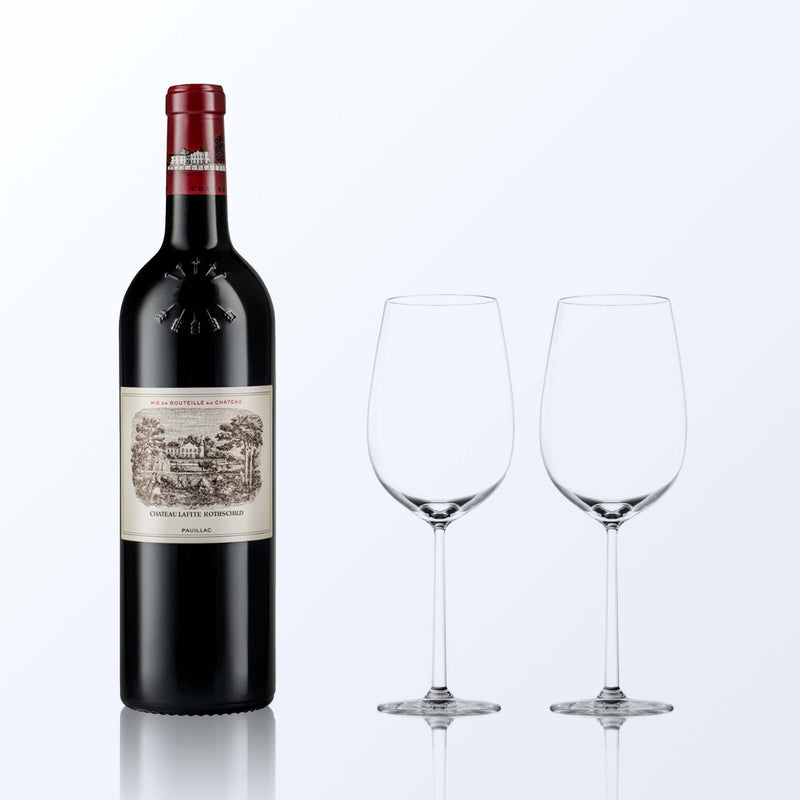 Chateau Lafite Rothschild Pauillac 1974& Bottega Wine Glasses Gift Set with Engraving |拉菲古堡紅酒&紅酒杯套裝(含人像雕刻) - Design Your Own Wine