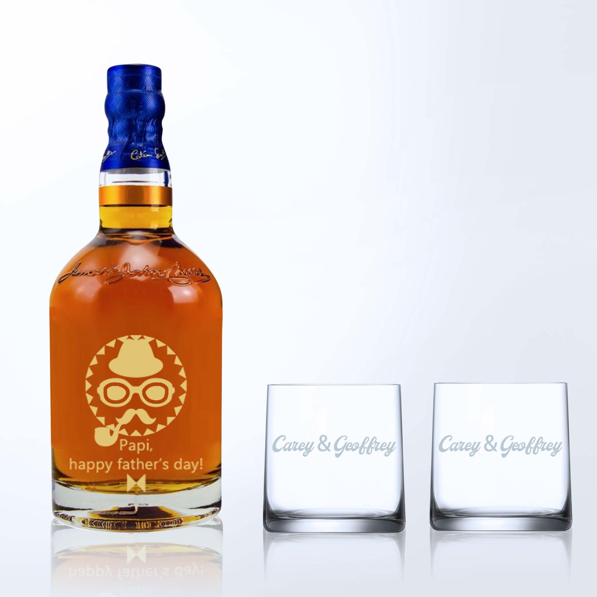 Chivas 18 & Bottega Whisky Glasses Gift Set with Engraving |芝華士18威士忌&Bottega威士忌杯套裝(含文字人像雕刻） - Design Your Own Wine