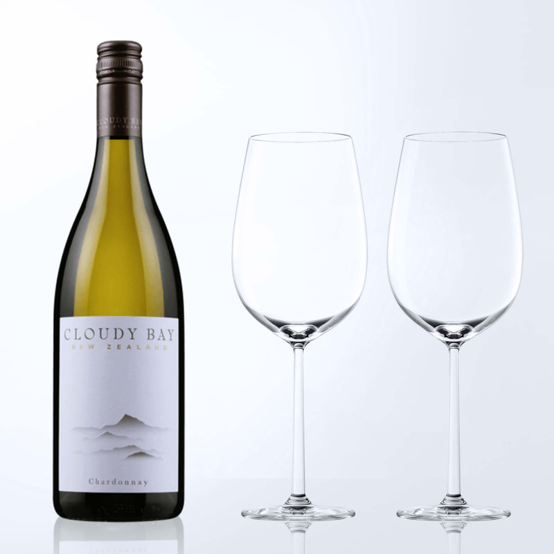 Cloudy Bay Chardonnay & Bottega Wine Glasses Gift Set  with Engraving |雲霧之灣霞多麗白葡萄酒&Bottega酒杯套裝(含名字人像雕刻） - Design Your Own Wine